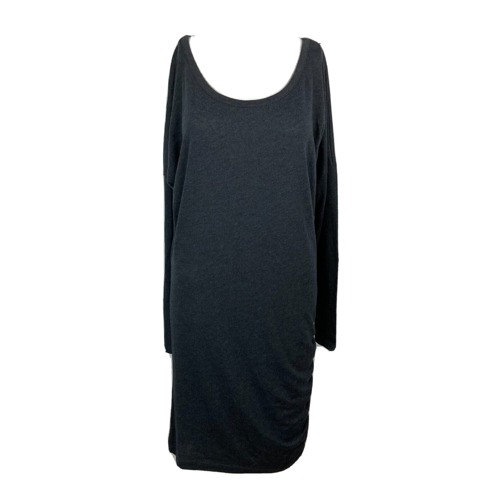NWT Nation LTD Dress Womens Sz M Charcoal Gray Ruched Long Sleeve T Shirt Sheath